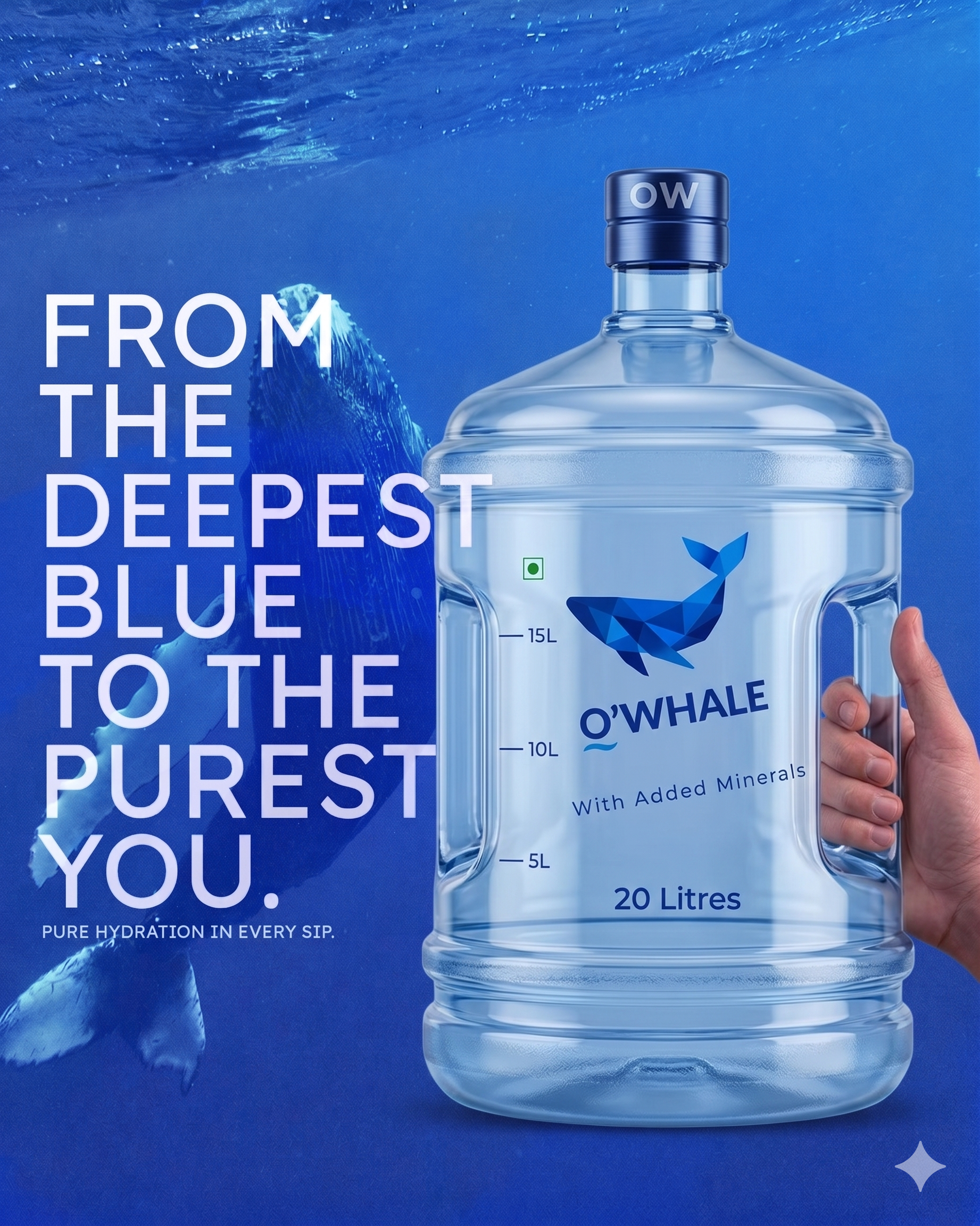 O'WHALE 20 litre dispenser bottle